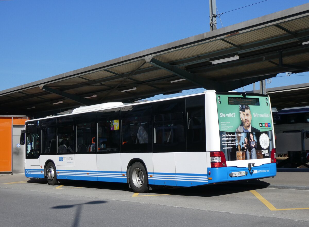 (272'647) - BOTG Amriswil - Nr. 409/TG 180'557 - MAN (ex Nr. 14) am 4. Mrz 2025 beim Bahnhof Romanshorn