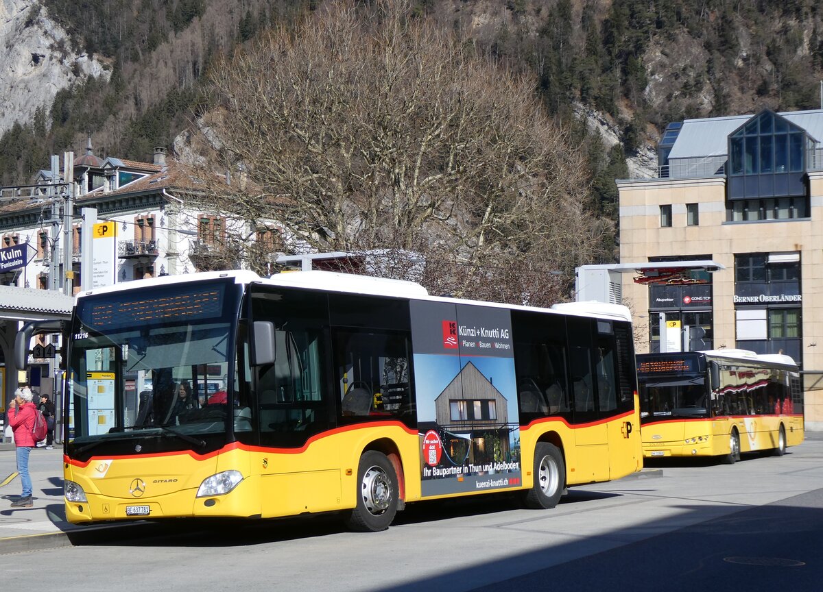 (272'665) - PostAuto Bern - BE 637'781/PID 11'216 - Mercedes am 7. M�rz 2025 beim Bahnhof Interlaken West