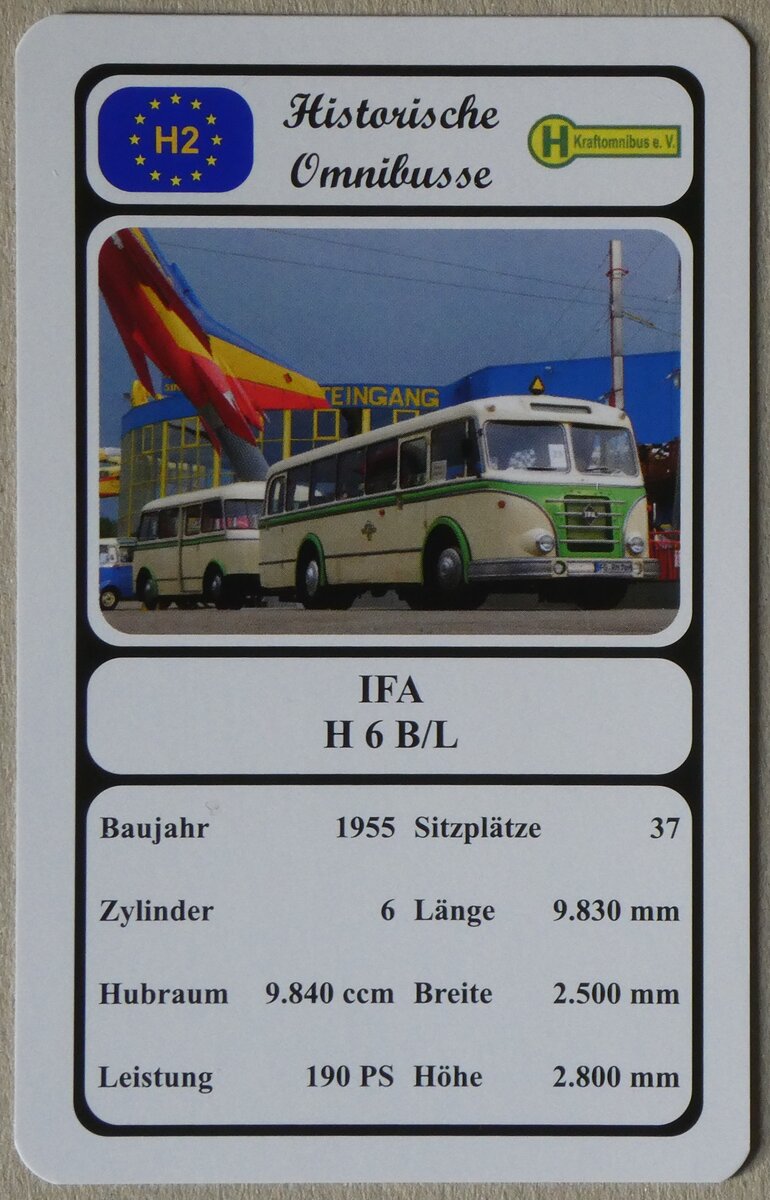(272'699) - Quartett-Spielkarte mit IFA H 6 B/L von 1955 am 9. Mrz 2025 in Thun