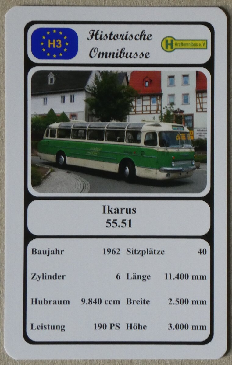 (272'700) - Quartett-Spielkarte mit Ikarus 55.51 von 1962 am 9. Mrz 2025 in Thun