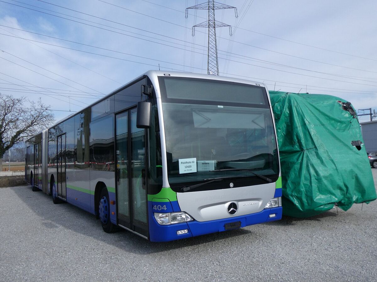 (272'737) - PostAuto Nordschweiz - PID 12'420 - Mercedes (ex TPL Lugano Nr. 404) am 9. Mrz 2025 in Kerzers, Murtenstrasse