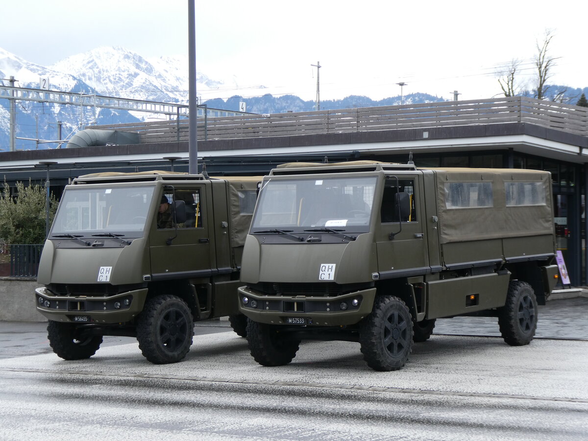 (272'751) - Schweizer Armee - M+57'533 - Bucher-Mowag am 10. Mrz 2025 beim Bahnhof Thun