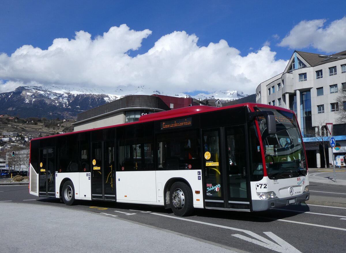 (272'769) - PostAuto Wallis - Nr. 72/VS 415'457/PID 5337 - Mercedes (ex Lathion, Sion Nr. 72) am 11. M�rz 2025 beim Bahnhof Sion