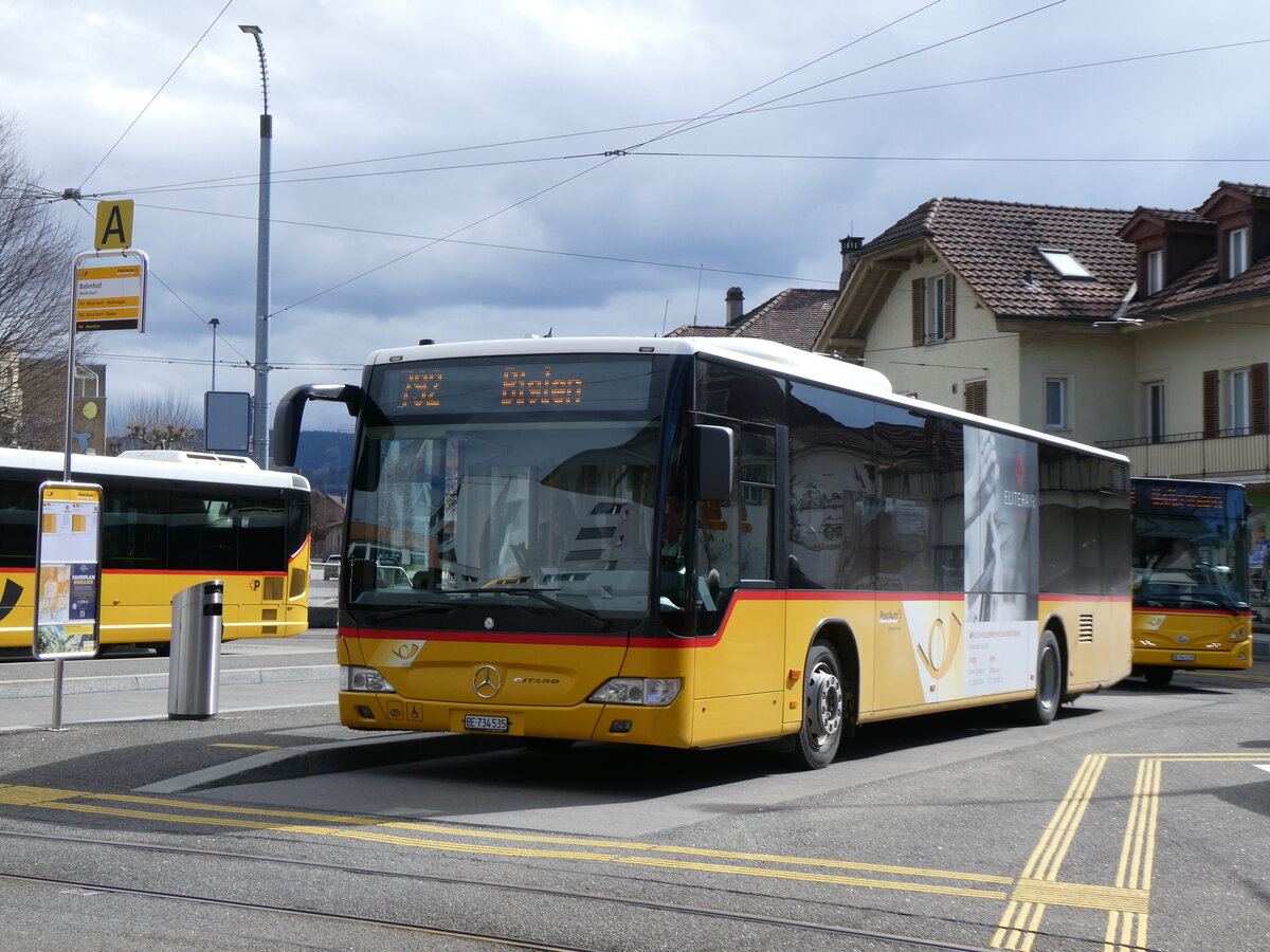 (272'836) - PostAuto Bern - Nr. 535/BE 734'535/PID 5418 - Mercedes am 13. Mrz 2025 beim Bahnhof Worb Dorf
