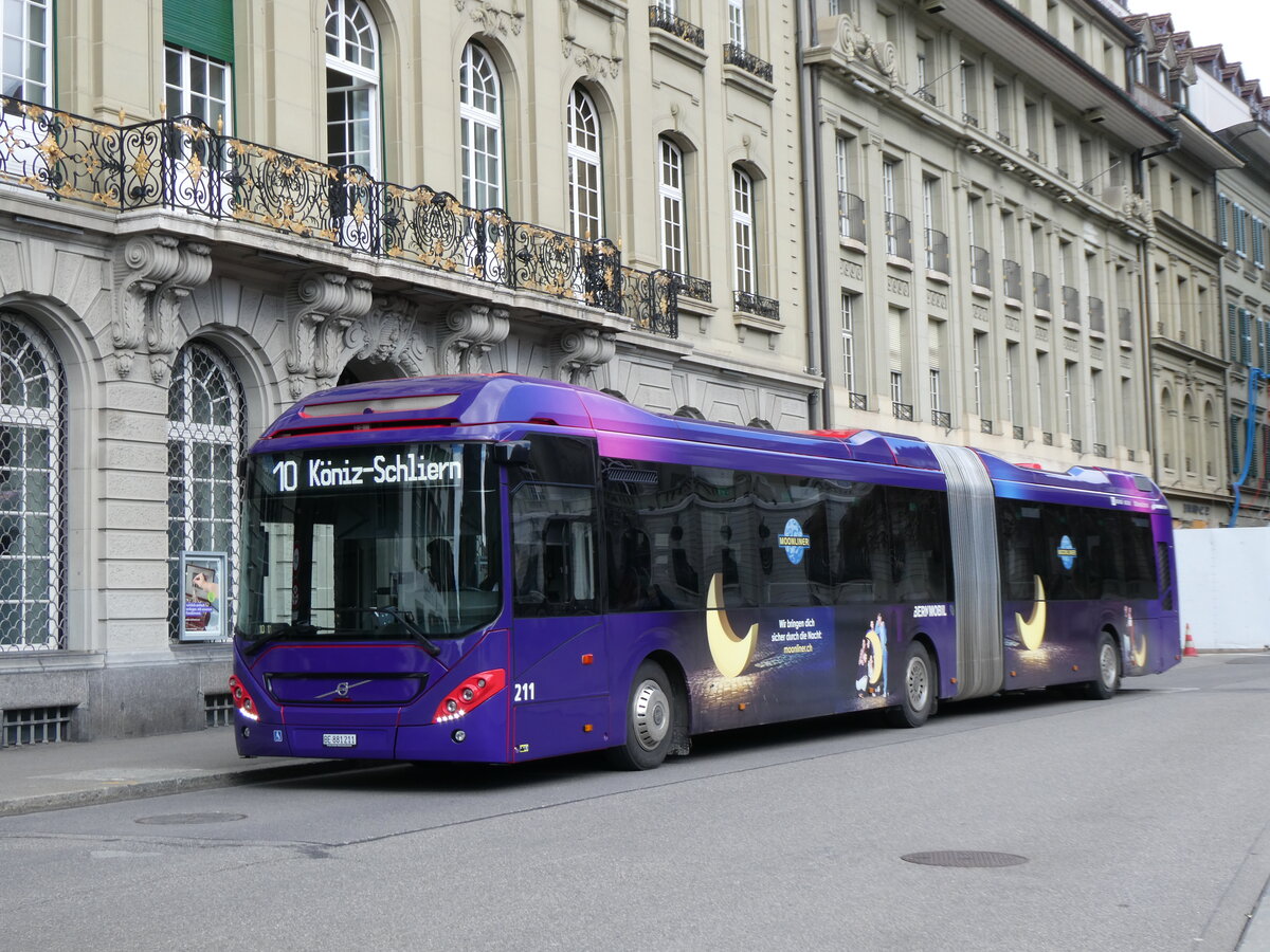(272'845) - Bernmobil, Bern - Nr. 211/BE 881'211 - Volvo am 13. Mrz 2025 in Bern, Bundesplatz