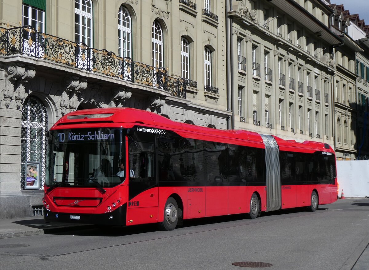 (272'849) - Bernmobil, Bern - Nr. 224/BE 881'224 - Volvo am 13. Mrz 2025 in Bern, Bundesplatz