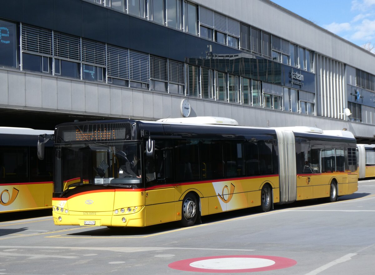 (272'863) - Steiner, Ortschwaben - Nr. 15/BE 438'425/PID 10'311 - Solaris (ex PostAuto Bern Nr. 684) am 13. Mrz 2025 in Bern, Postautostation