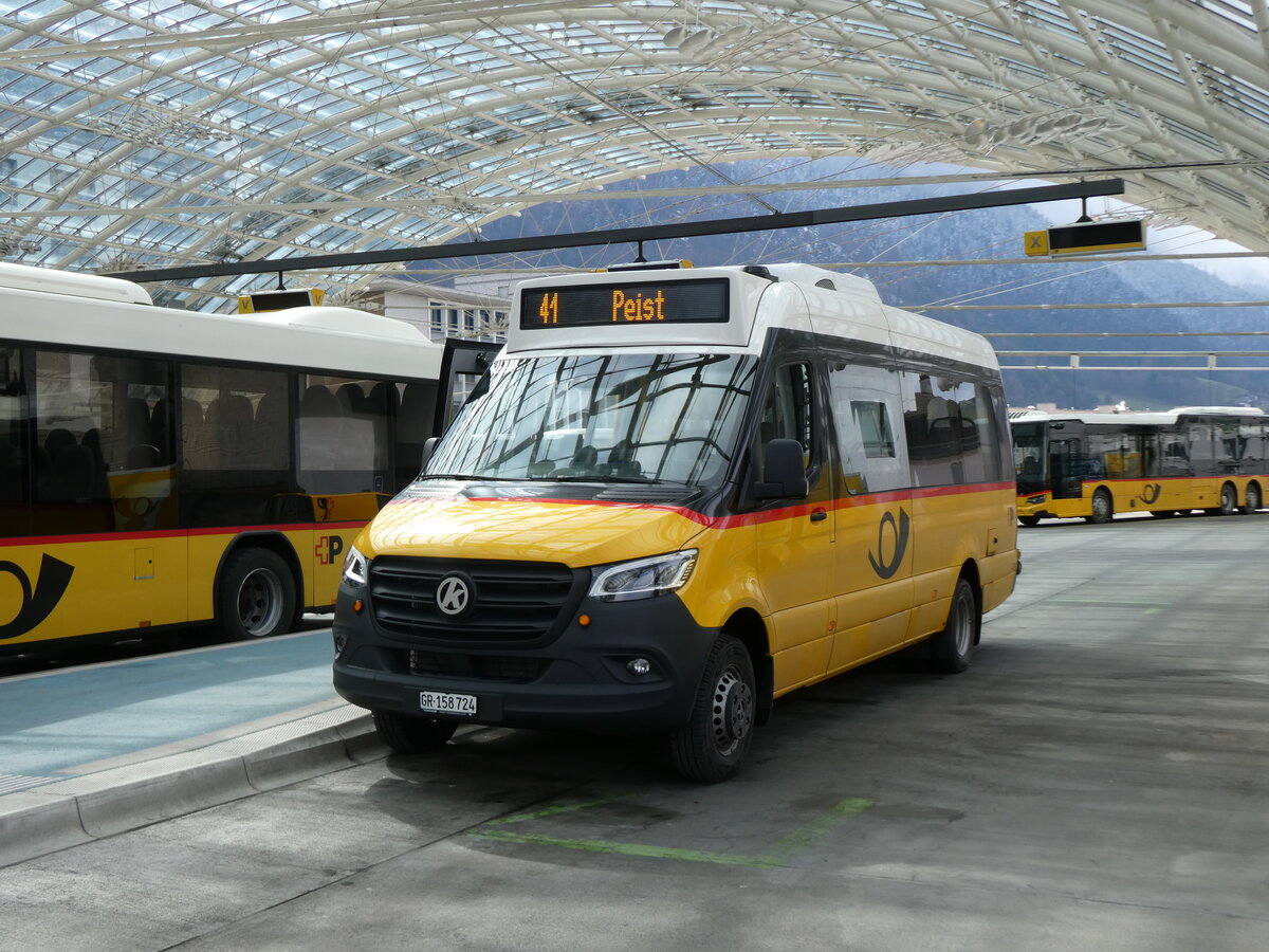 (272'902) - PostAuto Graubnden - GR 158'724/PID 12'098 - K-Bus/Mercedes am 14. Mrz 2025 in Chur, Postautostation