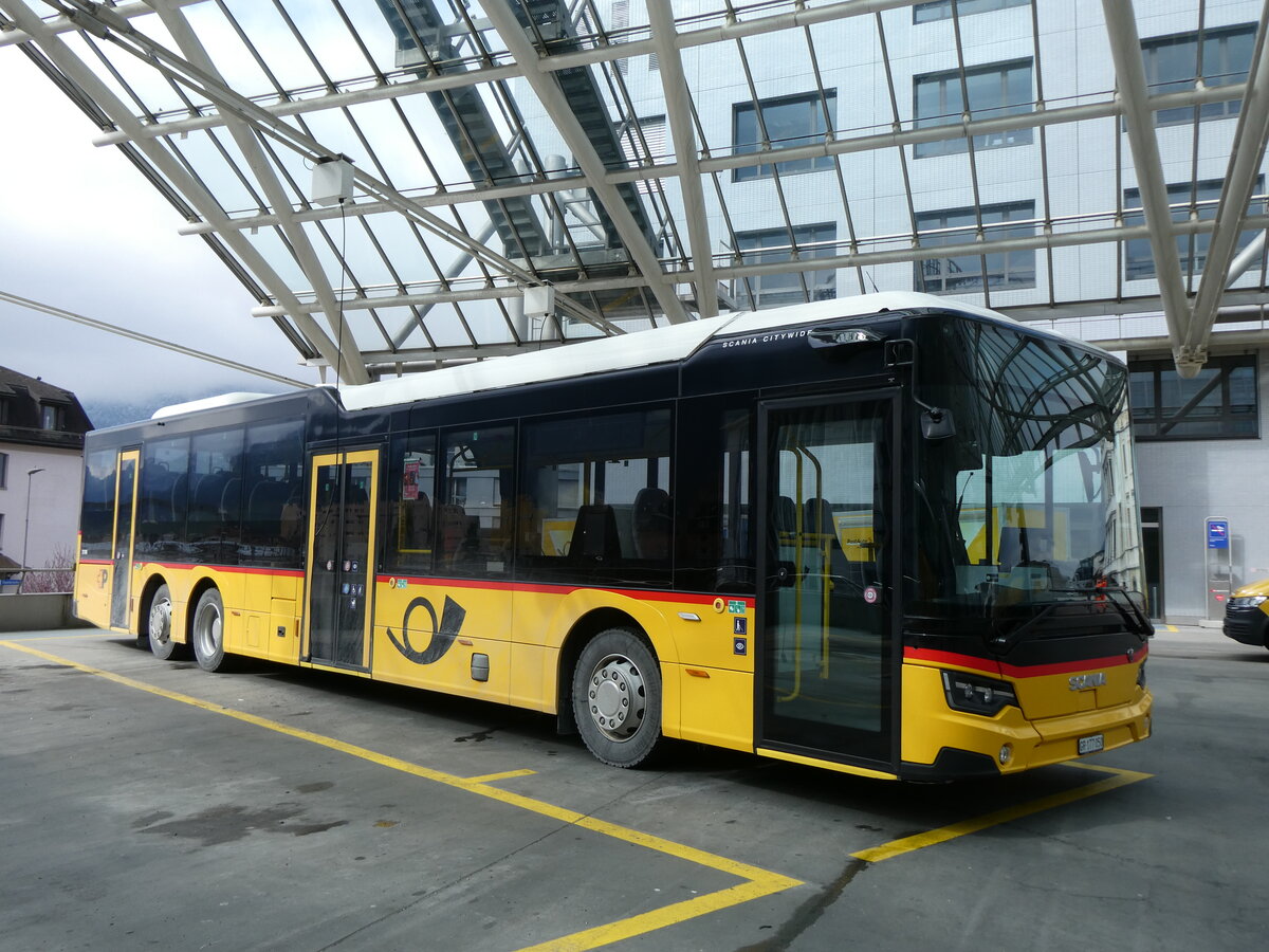 (272'905) - PostAuto Graubnden - GR 177'050/PID 12'108 - Scania am 14. Mrz 2025 in Chur, Postautostation