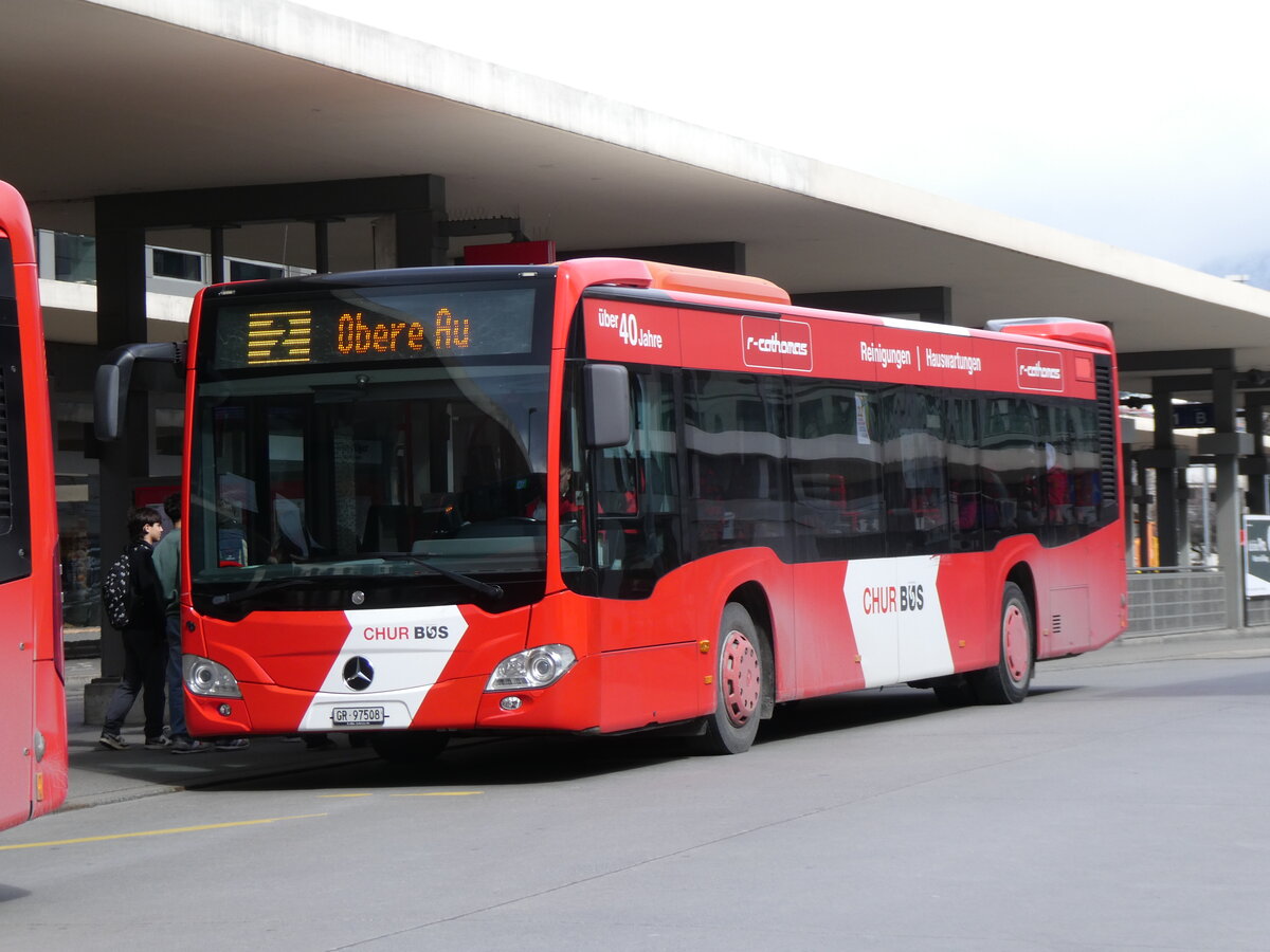 (272'912) - Chur Bus, Chur - Nr. 8/GR 97'508 - Mercedes am 14. M�rz 2025 beim Bahnhof Chur