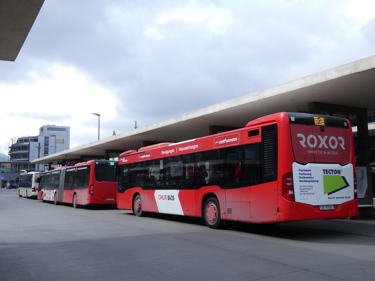 (272'913) - Chur Bus, Chur - Nr. 8/GR 97'508 - Mercedes am 14. Mrz 2025 beim Bahnhof Chur