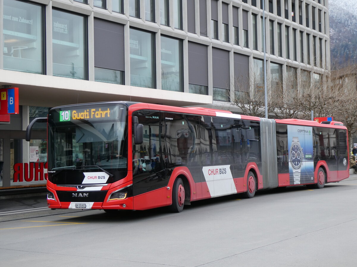 (272'918) - Chur Bus, Chur - Nr. 57/GR 155'857 - MAN am 14. Mrz 2025 beim Bahnhof Chur