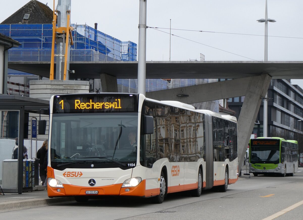 (273'012) - BSU Solothurn - Nr. 1154/SO 155'954 - Mercedes (ex Nr. 54) am 15. Mrz 2025 beim Hauptbahnhof Solothurn