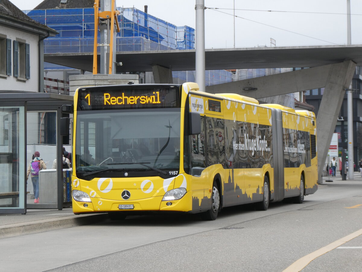 (273'016) - BSU Solothurn - Nr. 1157/SO 189'057 - Mercedes (ex Nr. 57) am 15. Mrz 2025 beim Hauptbahnhof Solothurn