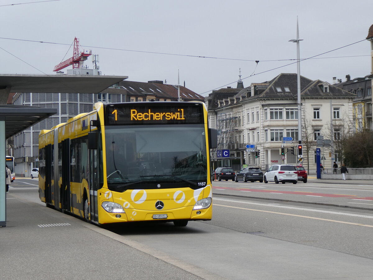 (273'017) - BSU Solothurn - Nr. 1157/SO 189'057 - Mercedes (ex Nr. 57) am 15. Mrz 2025 beim Hauptbahnhof Solothurn 