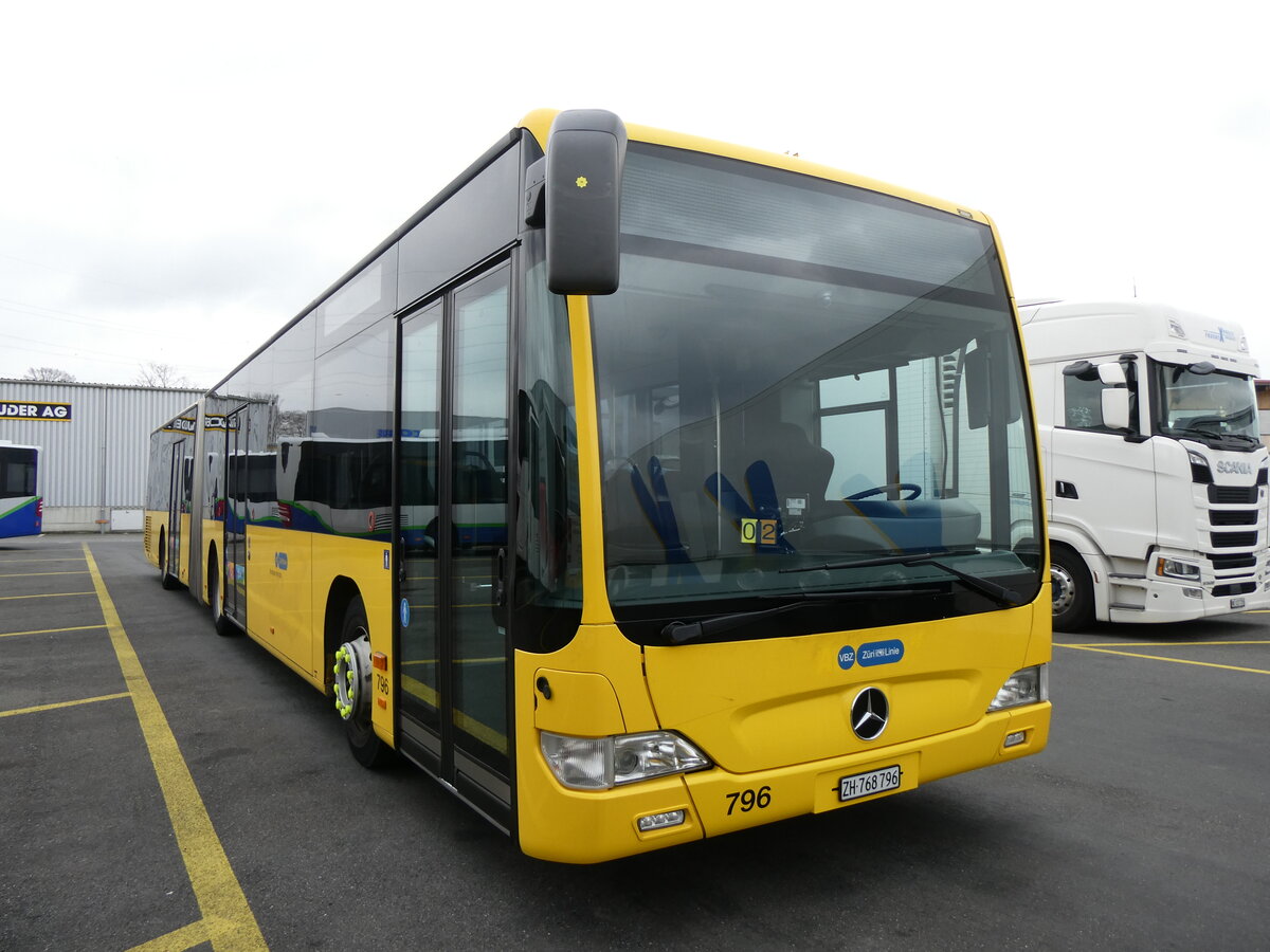 (273'022) - VBZ Zrich - Nr. 796/ZH 768'796 - Mercedes (ex AAGL Liestal Nr. 93) am 15. Mrz 2025 in Kerzers, Interbus
