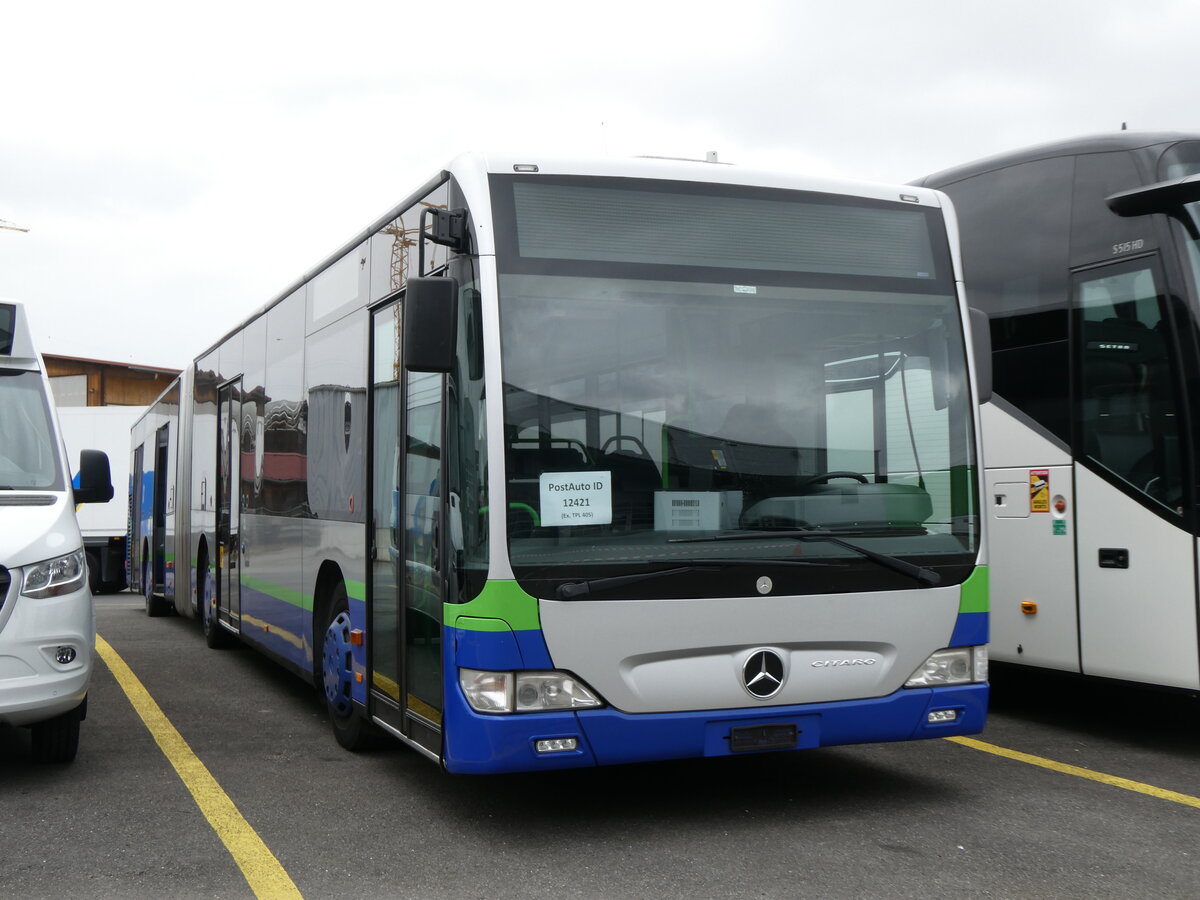(273'026) - PostAuto Nordschweiz - PID 12'421 - Mercedes (ex TPL Lugano Nr. 405) am 15. Mrz 2025 in Kerzers, Interbus