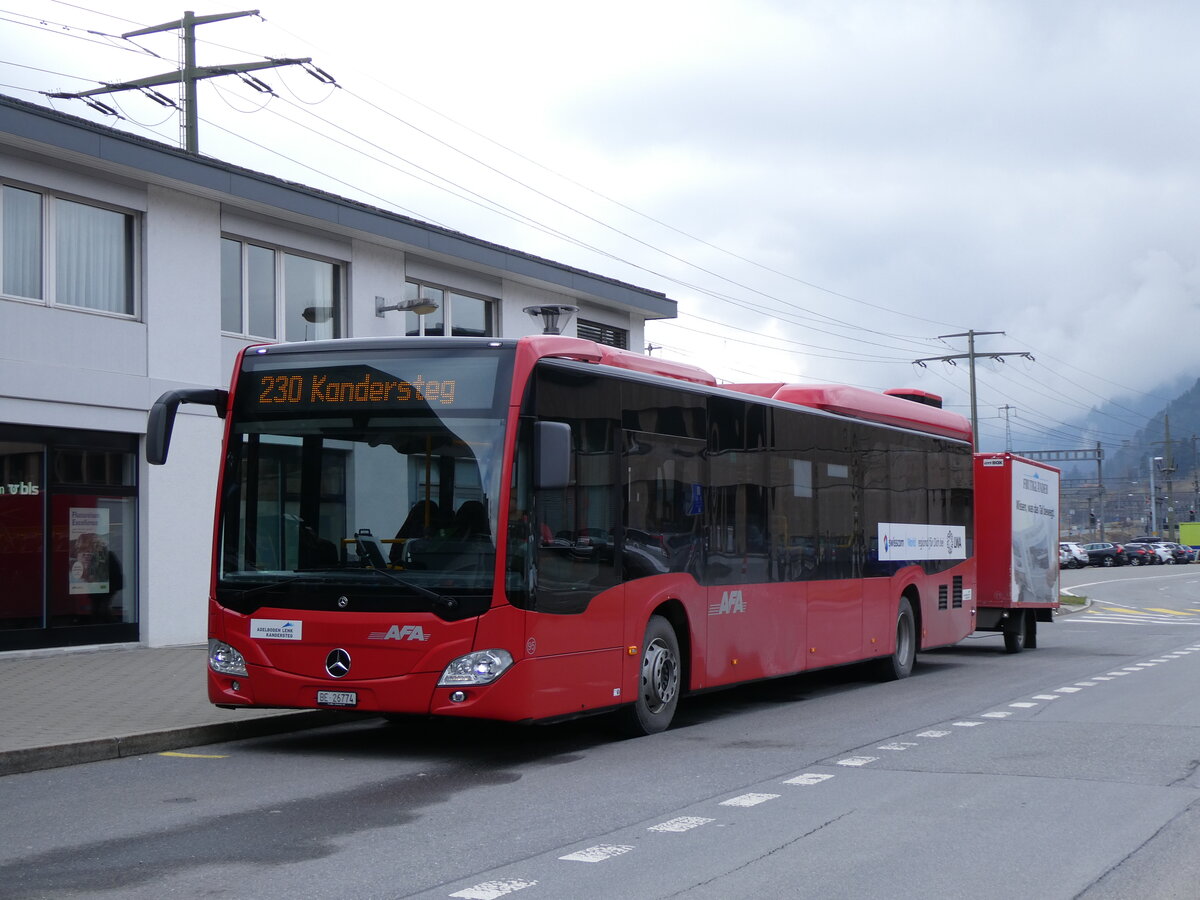 (273'045) - AFA Adelboden - Nr. 95/BE 26'774 - Mercedes am 17. Mrz 2025 beim Bahnhof Frutigen