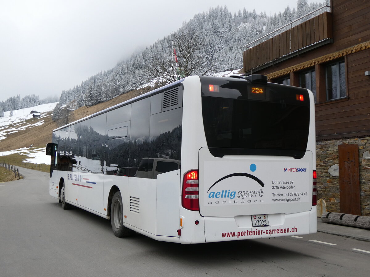 (273'049) - Portenier, Adelboden - Nr. 1/BE 27'928 - Mercedes (ex FRA-Bus, D-Frankfurt) am 17. Mrz 2025 in Adelboden, Gilbach des Alpes