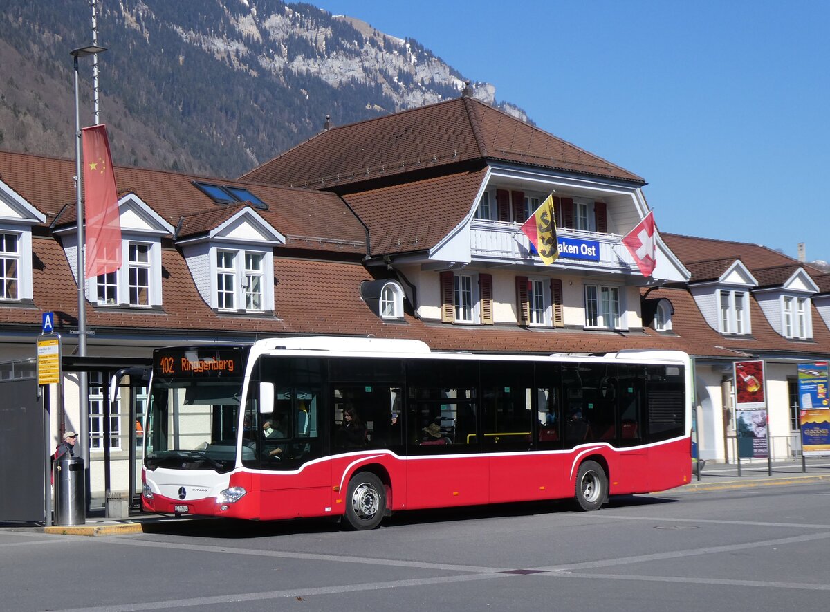 (273'072) - PostAuto Bern - BE 707'884/PID 12'414 - Mercedes (ex Wiener Linien, A-Wien Nr. 8154) am 18. Mrz 2025 beim Bahnhof Interlaken Ost