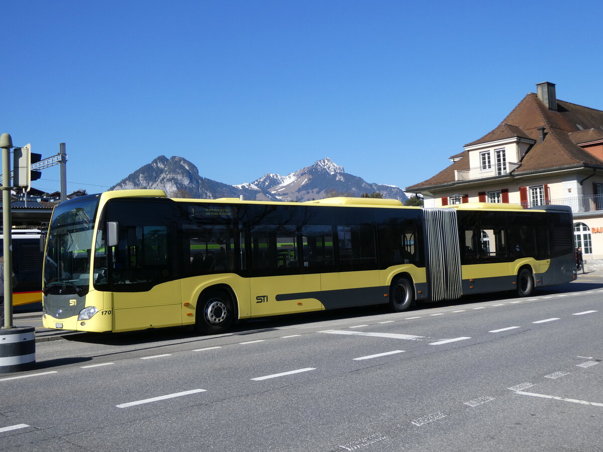 (273'083) - STI Thun - Nr. 170/BE 752'170 - Mercedes am 20. Mrz 2025 beim Bahnhof Spiez