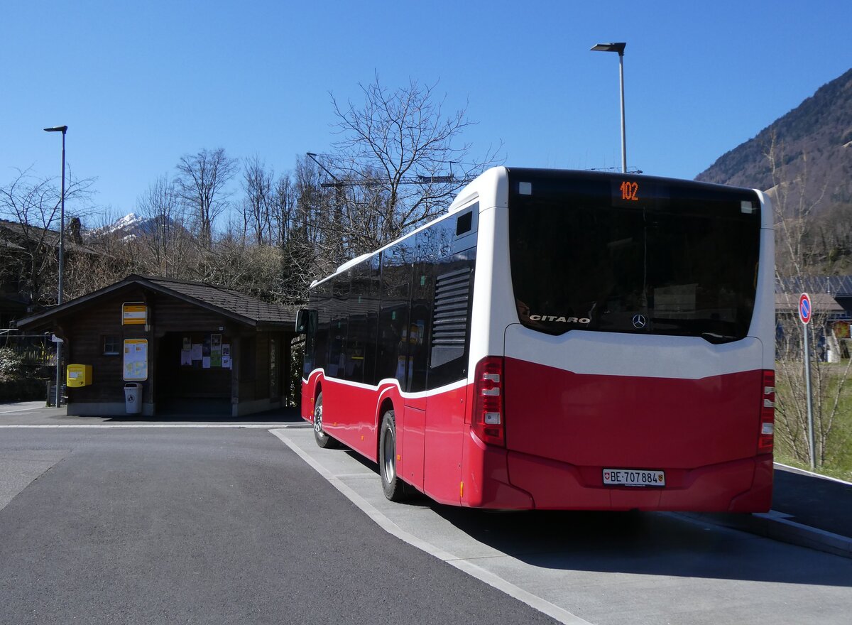 (273'096) - PostAuto Bern - BE 707'884/PID 12'414 - Mercedes (ex Wiener Linien, A-Wien Nr. 8154) am 20. Mrz 2025 in Ringgenberg, Sge