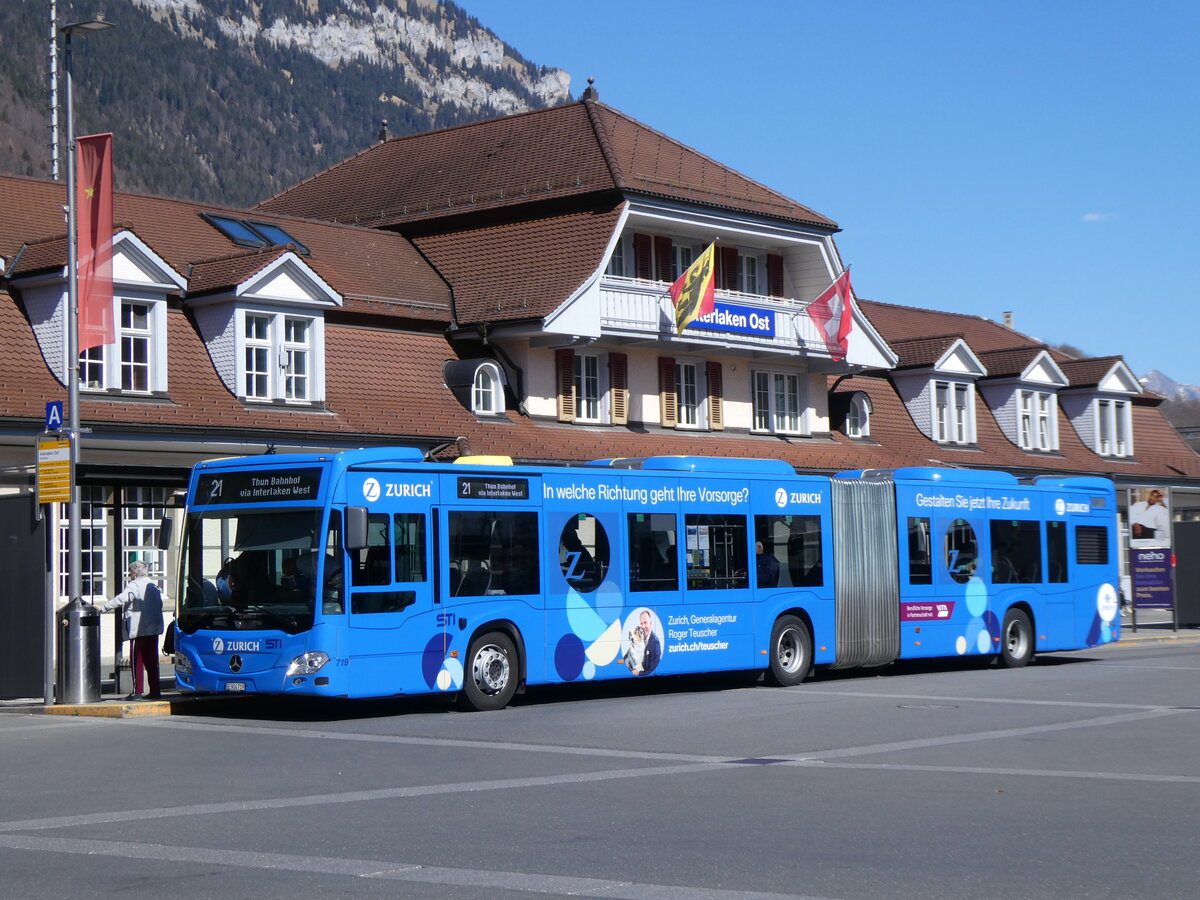 (273'109) - STI Thun - Nr. 719/BE 904'719 - Mercedes am 20. Mrz 2025 beim Bahnhof Interlaken Ost