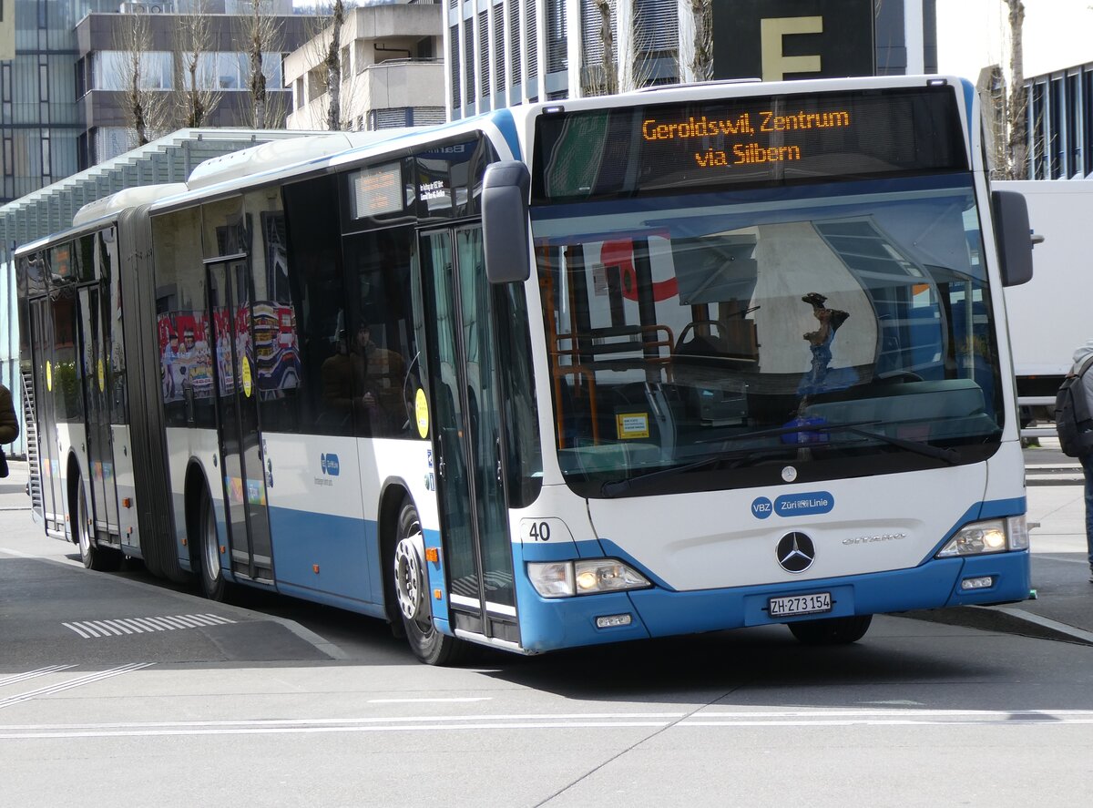 (273'147) - Limmat Bus, Dietikon - Nr. 40/ZH 273'154 - Mercedes am 24. Mrz 2025 beim Bahnhof Dietikon