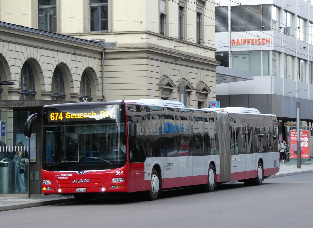 (273'173) - SW Winterthur - Nr. 368/ZH 473'368 - MAN am 24. Mrz 2025 beim Hauptbahnhof Winterthur