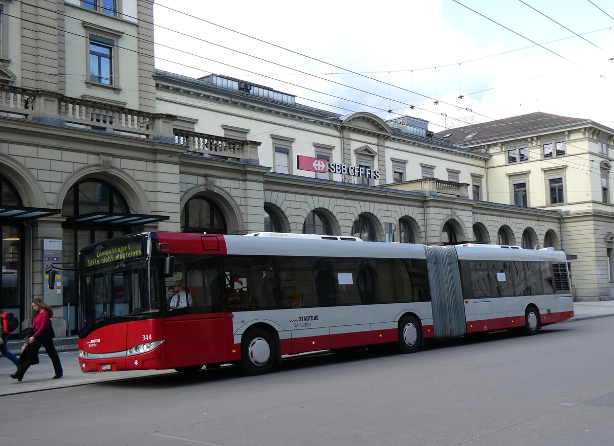 (273'177) - SW Winterthur - Nr. 344/ZH 745'344 - Solaris am 24. Mrz 2025 beim Hauptbahnhof Winterthur