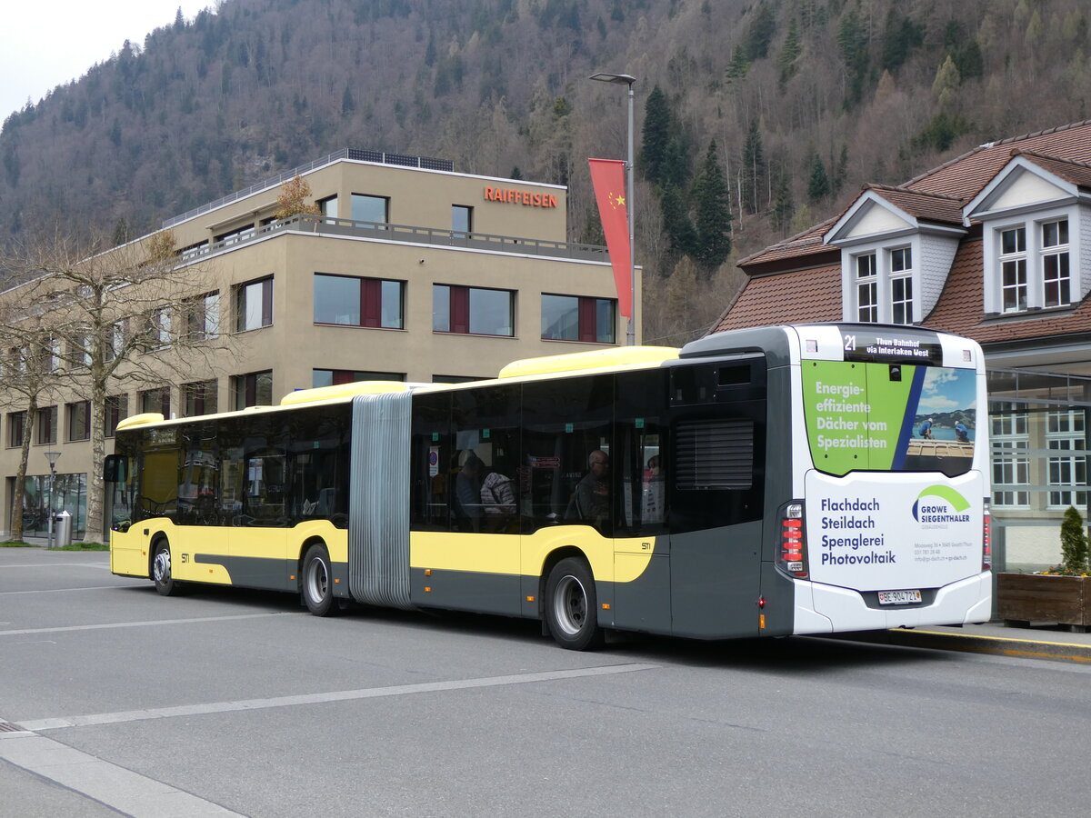 (273'243) - STI Thun - Nr. 721/BE 904'721 - Mercedes am 28. Mrz 2025 beim Bahnhof Interlaken Ost