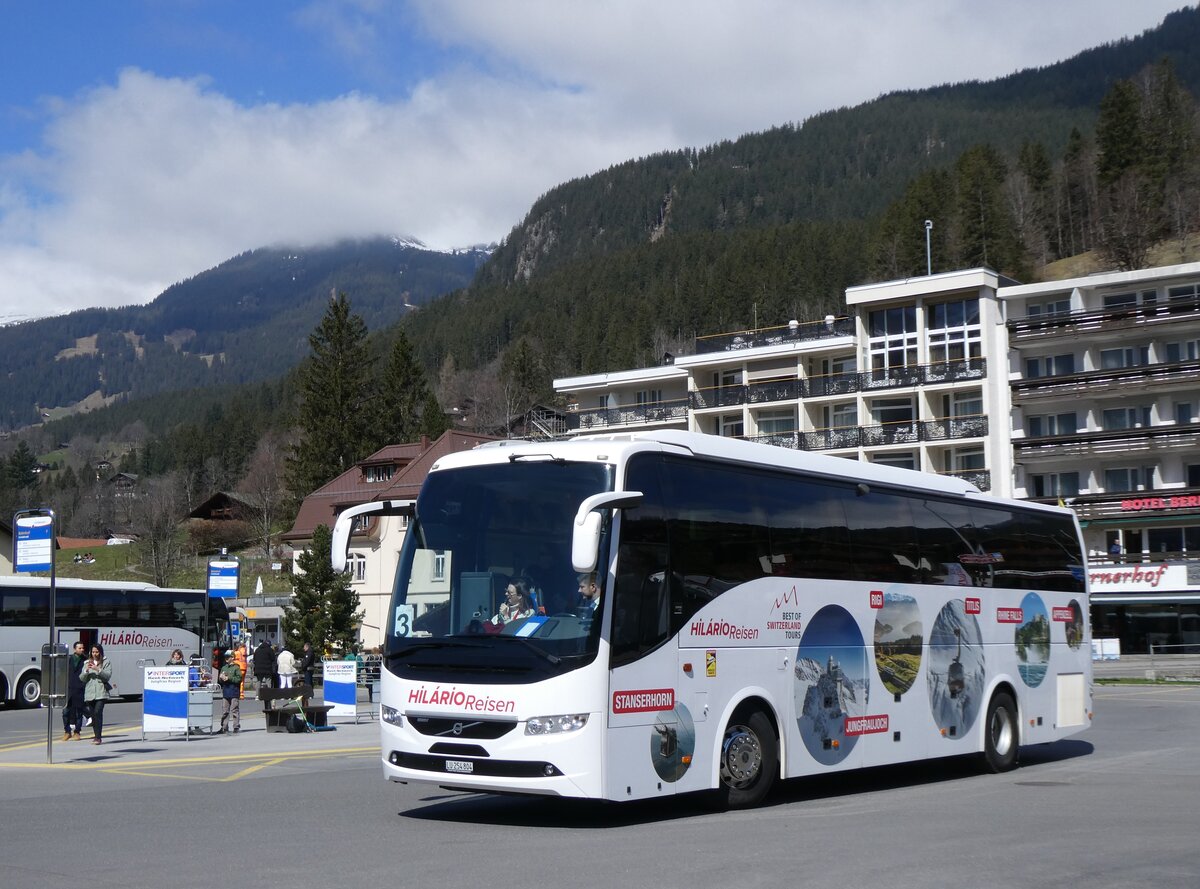 (273'273) - Hilrio, Schtz - LU 254'804 - Volvo am 28. Mrz 2025 beim Bahnhof Grindelwald