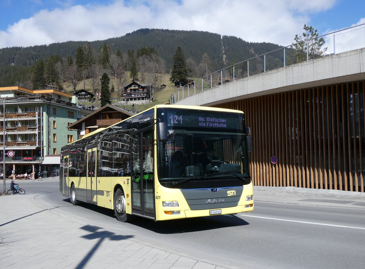 (273'281) - STI Thun - Nr. 401/BE 849'401 - MAN am 28. Mrz 2025 in Grindelwald, Sportzentrum