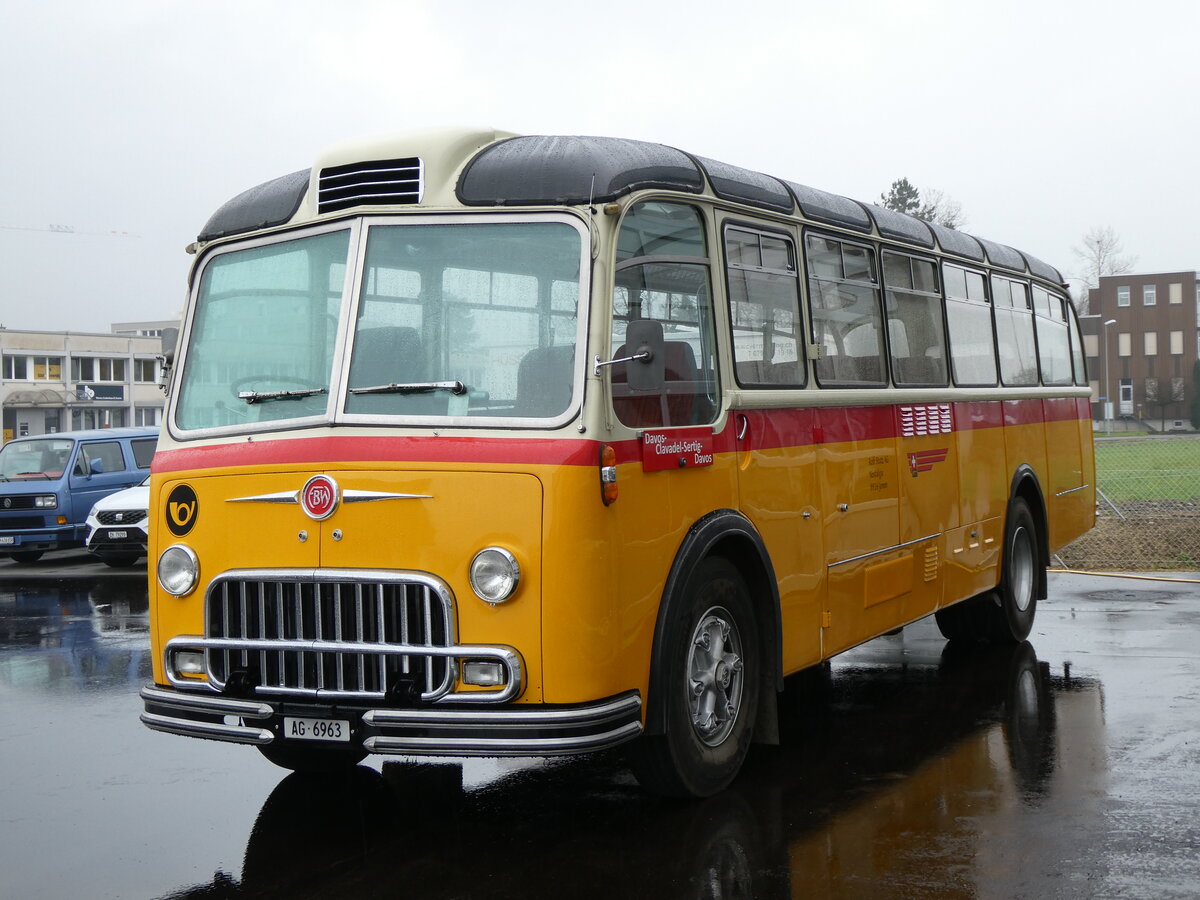 (273'314) - Stutz, Jonen - AG 6963 - FBW/R&J (ex Tanner&Lambach, Reigoldswil Nr. 2; ex Hunziker, Rschlikon; ex P 24'059; ex P 21'559) am 29. Mrz 2025 in Affoltern, Garage