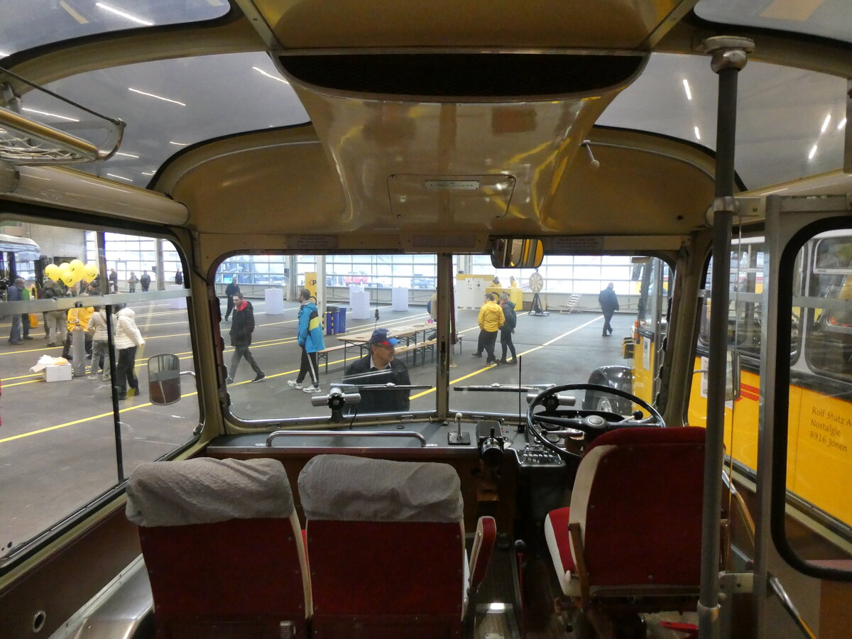 (273'331) - Stutz, Jonen - AG 7286 - FBW/FHS (ex Kellenberger, Heerbrugg; ex Schnider, Engelburg; ex P 23'207; ex P 21'007) am 29. Mrz 2025 in Affoltern, Garage (Innenaufnahme)