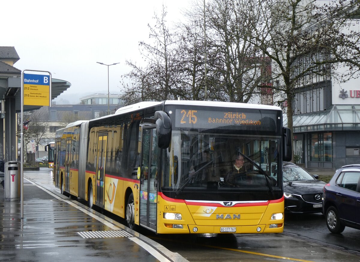 (273'361) - Stutz, Jonen - Nr. 342/AG 177'767/PID 10'876 - MAN (ex Nr. 343) am 29. Mrz 2025 beim Bahnhof Affoltern