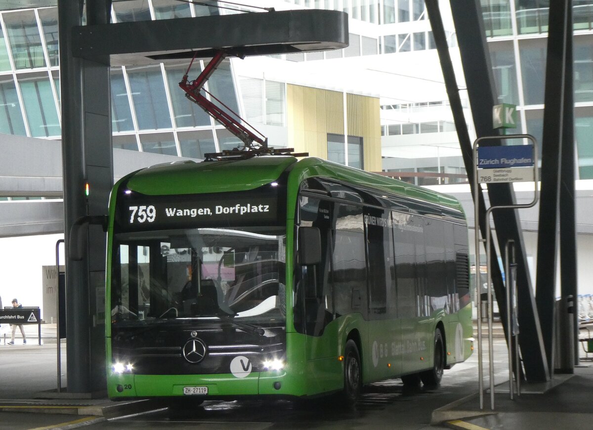 (273'409) - Welti-Furrer, Bassersdorf - Nr. 20/ZH 27'119 - eMercedes am 29. Mrz 2025 in Zrich-Flughafen