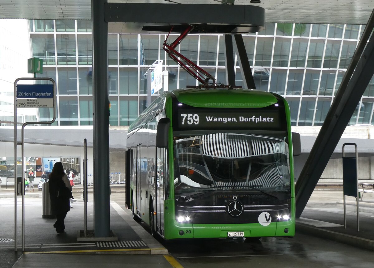 (273'412) - Welti-Furrer, Bassersdorf - Nr. 20/ZH 27'119 - eMercedes am 29. Mrz 2025 in Zrich-Flughafen