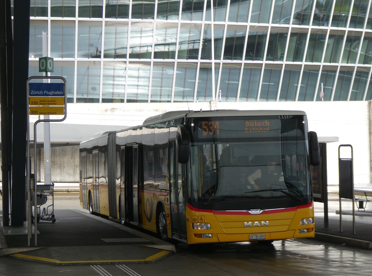 (273'419) - PostAuto Zrich - Nr. 308/ZH 780'689/PID 10'282 - MAN am 29. Mrz 2025 in Zrich-Flughafen