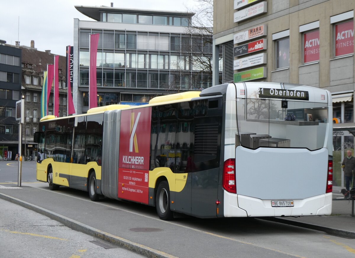 (273'430) - STI Thun - Nr. 708/BE 865'708 - Mercedes am 31. Mrz 2025 beim Bahnhof Thun