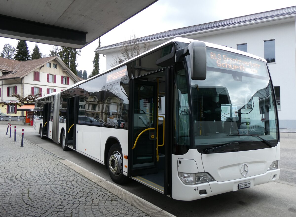 (273'435) - Eurobus, Arbon - Nr. 41/TG 239'027/PID 5330 - Mercedes (ex Nr. 14) am 31. Mrz 2025 beim Bahnhof Langnau