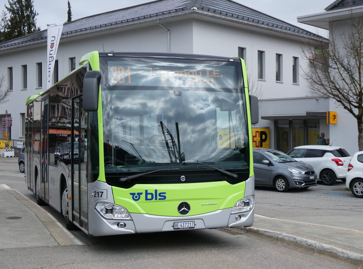 (273'441) - Busland, Burgdorf - Nr. 217/BE 417'217 - Mercedes am 31. Mrz 2025 beim Bahnhof Langnau