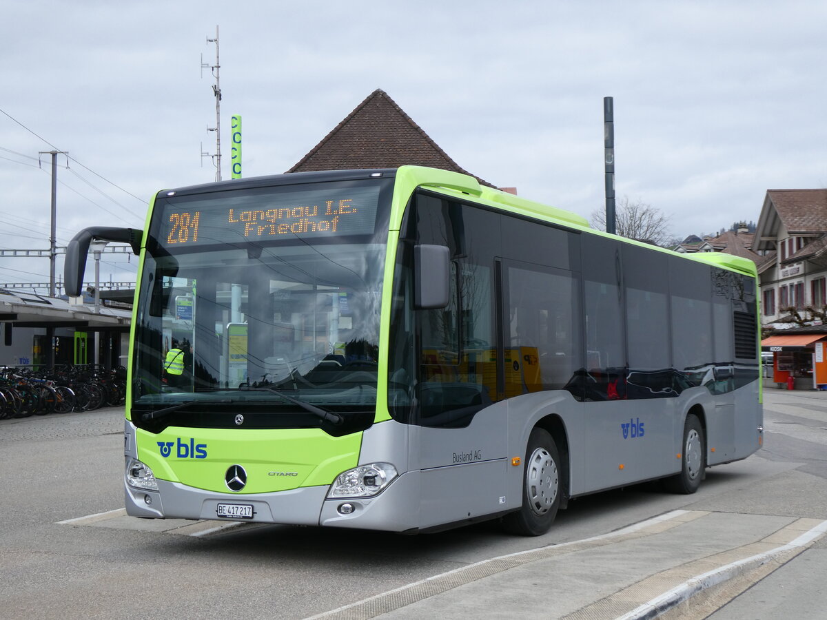 (273'442) - Busland, Burgdorf - Nr. 217/BE 417'217 - Mercedes am 31. Mrz 2025 beim Bahnhof Langnau