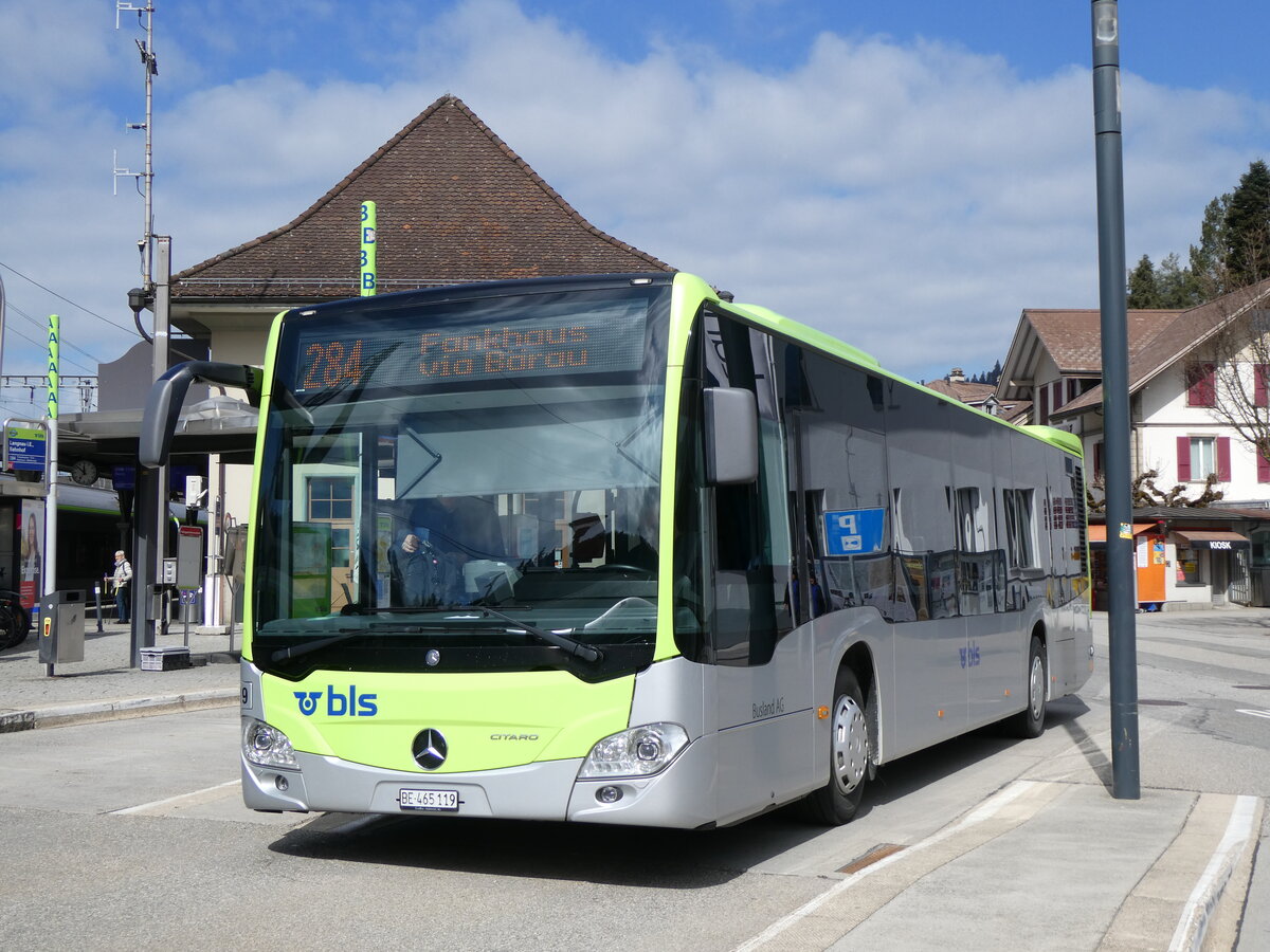 (273'454) - Busland, Burgdorf - Nr. 119/BE 465'119 - Mercedes am 31. Mrz 2025 beim Bahnhof Langnau