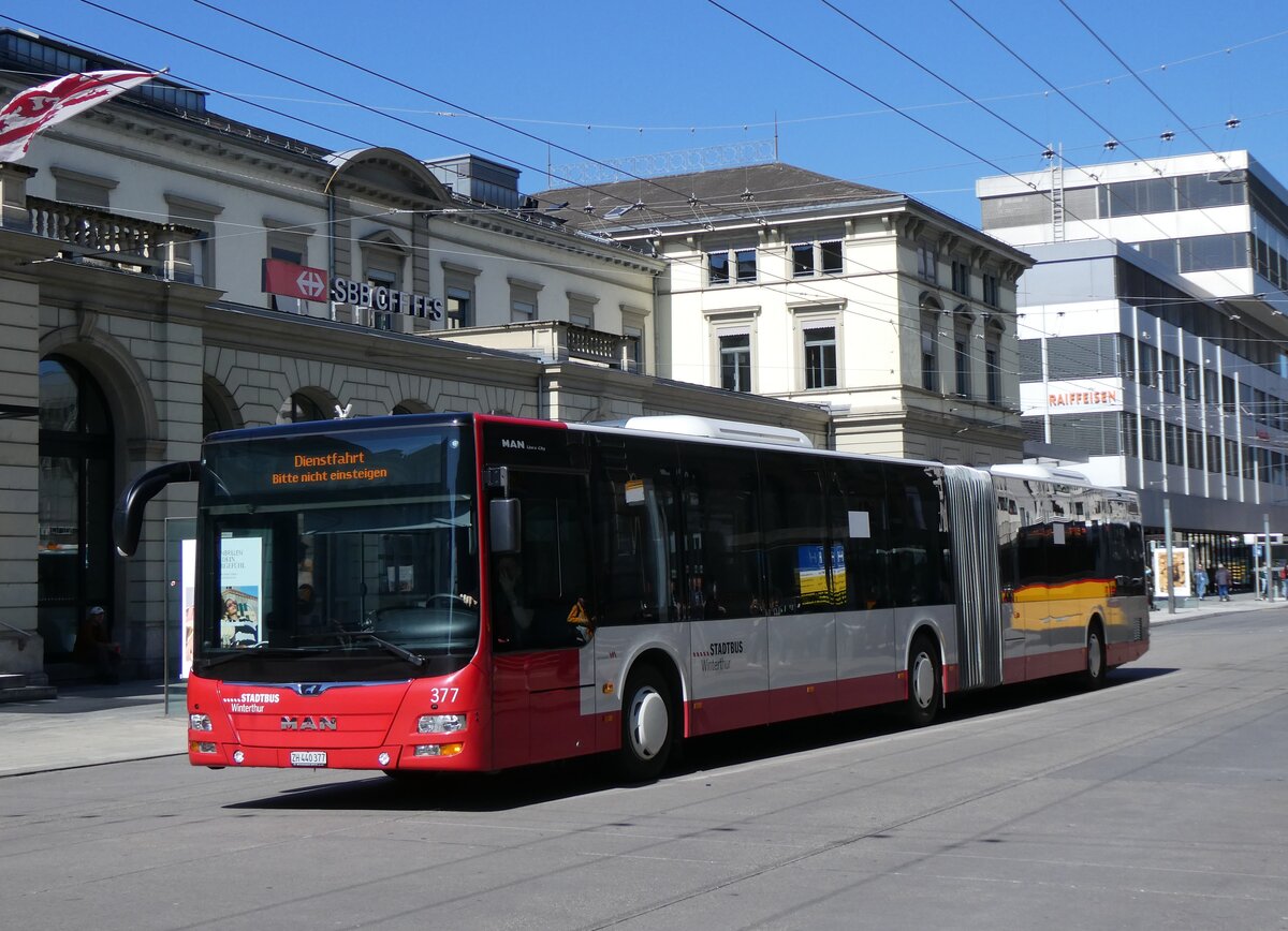 (273'485) - SW Winterthur - Nr. 377/ZH 440'377 - MAN am 2. April 2025 beim Hauptbahnhof Winterthur