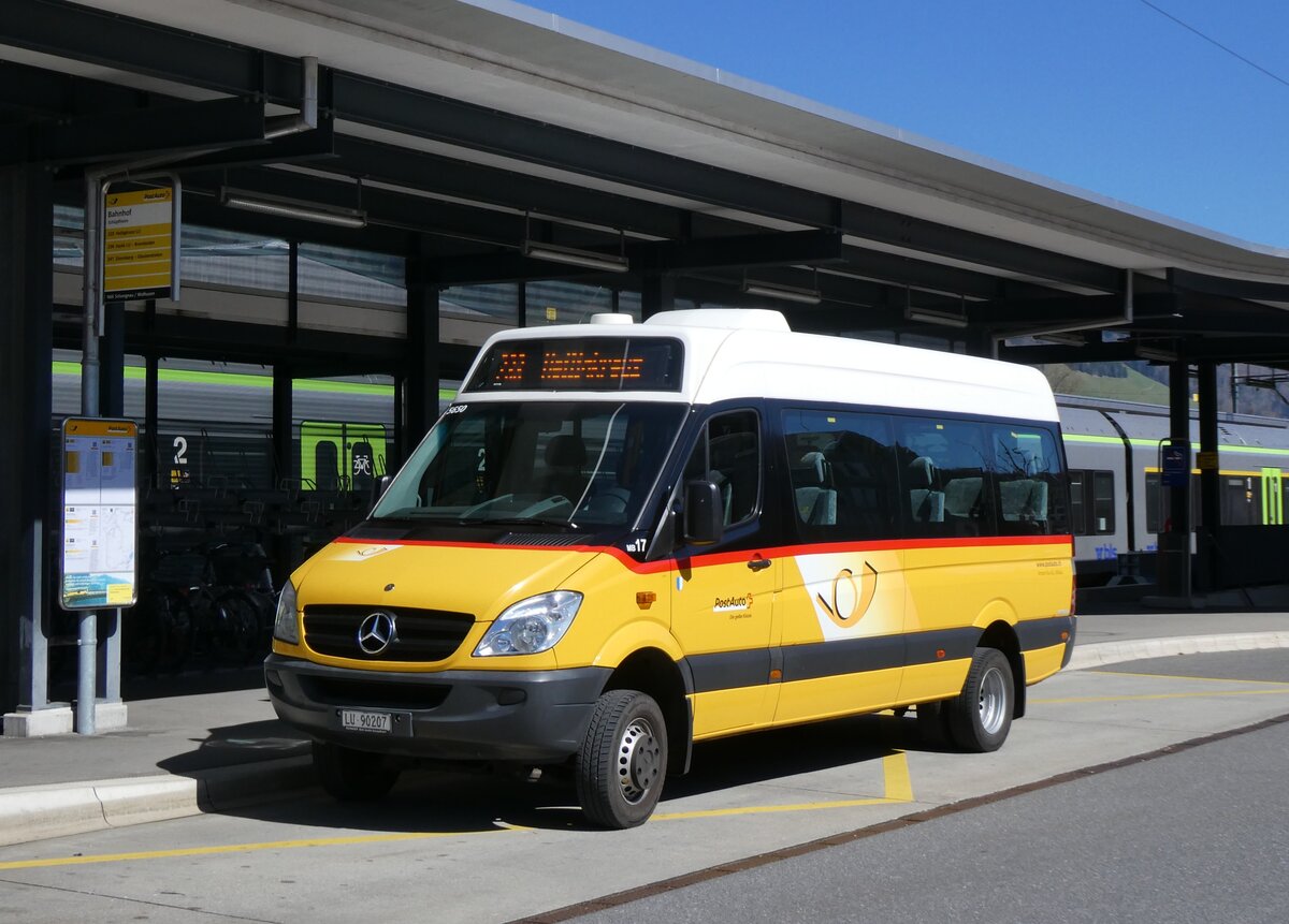 (273'827) - Amstein, Willisau - Nr. MB 17/LU 90'207/PID 5650 - Mercedes (ex Schnider, Schpfheim) am 11. April 2025 beim Bahnhof Schpfheim