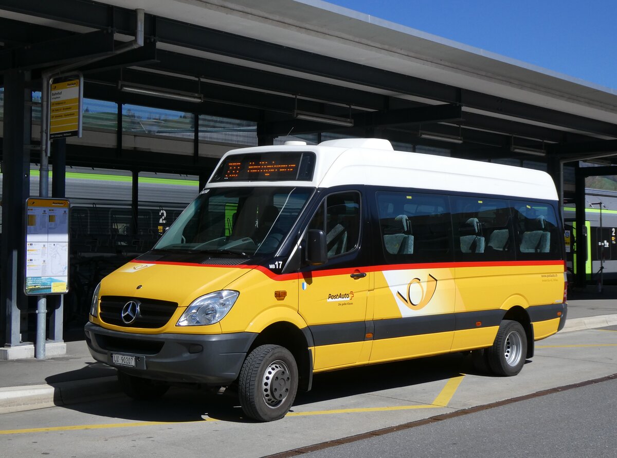 (273'828) - Amstein, Willisau - Nr. MB 17/LU 90'207/PID 5650 - Mercedes (ex Schnider, Schpfheim) am 11. April 2025 beim Bahnhof Schpfheim 
