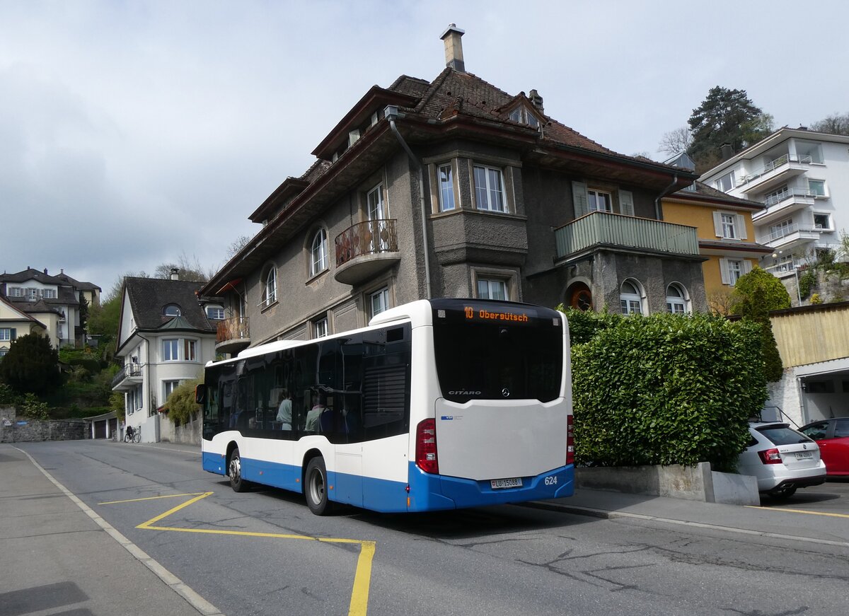 (274'019) - VBL Luzern - Nr. 624/LU 15'088 - Mercedes am 15. April 2025 in Luzern, Z�hringerstrasse