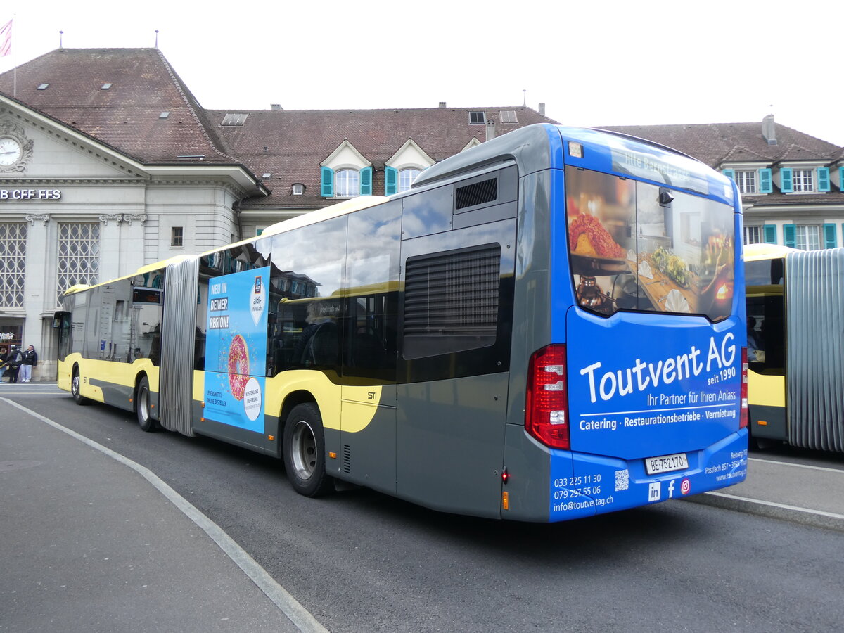 (274'104) - STI Thun - Nr. 170/BE 752'170 - Mercedes am 21. April 2025 beim Bahnhof Thun