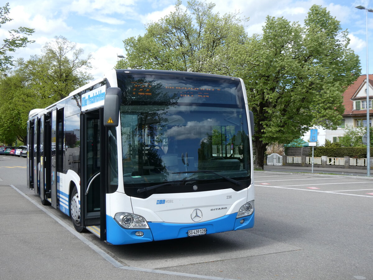 (274'127) - WilMobil, Wil - Nr. 236/SG 439'128 - Mercedes am 22. April 2025 beim Bahnhof Weinfelden
